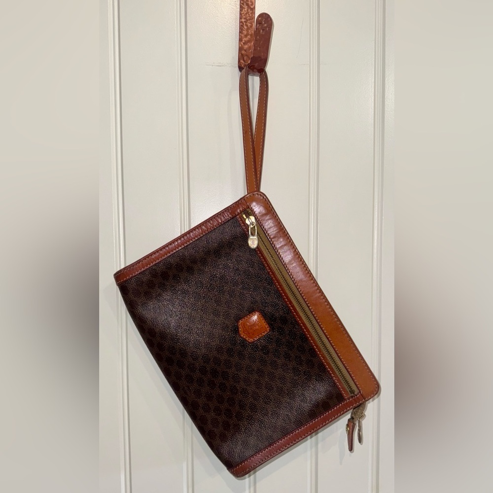 Classic Celine Leather pouch with strap